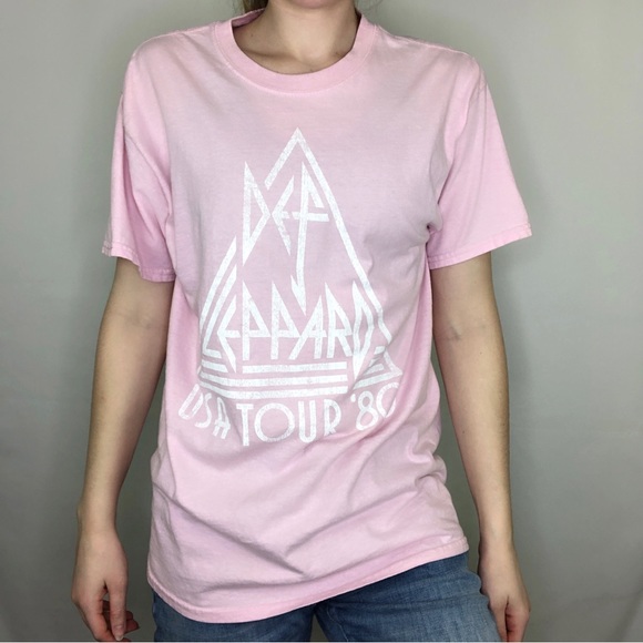 American Classics Def Leppard 80’s USA Tour Concert Shirt Pink Rock Punk - Picture 8 of 8